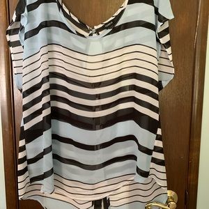 Sheer striped top